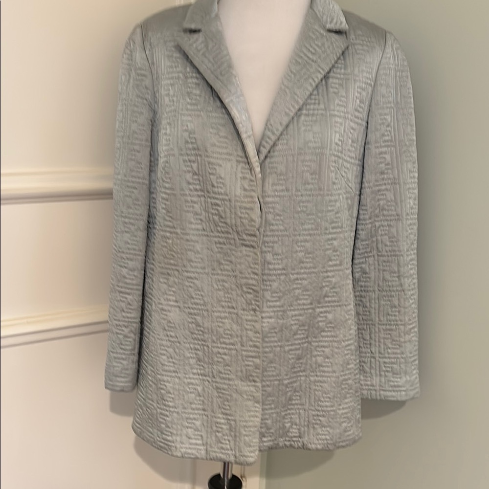 Fendi Textured Silver Blazer